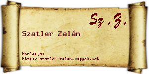 Szatler Zalán névjegykártya