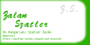 zalan szatler business card